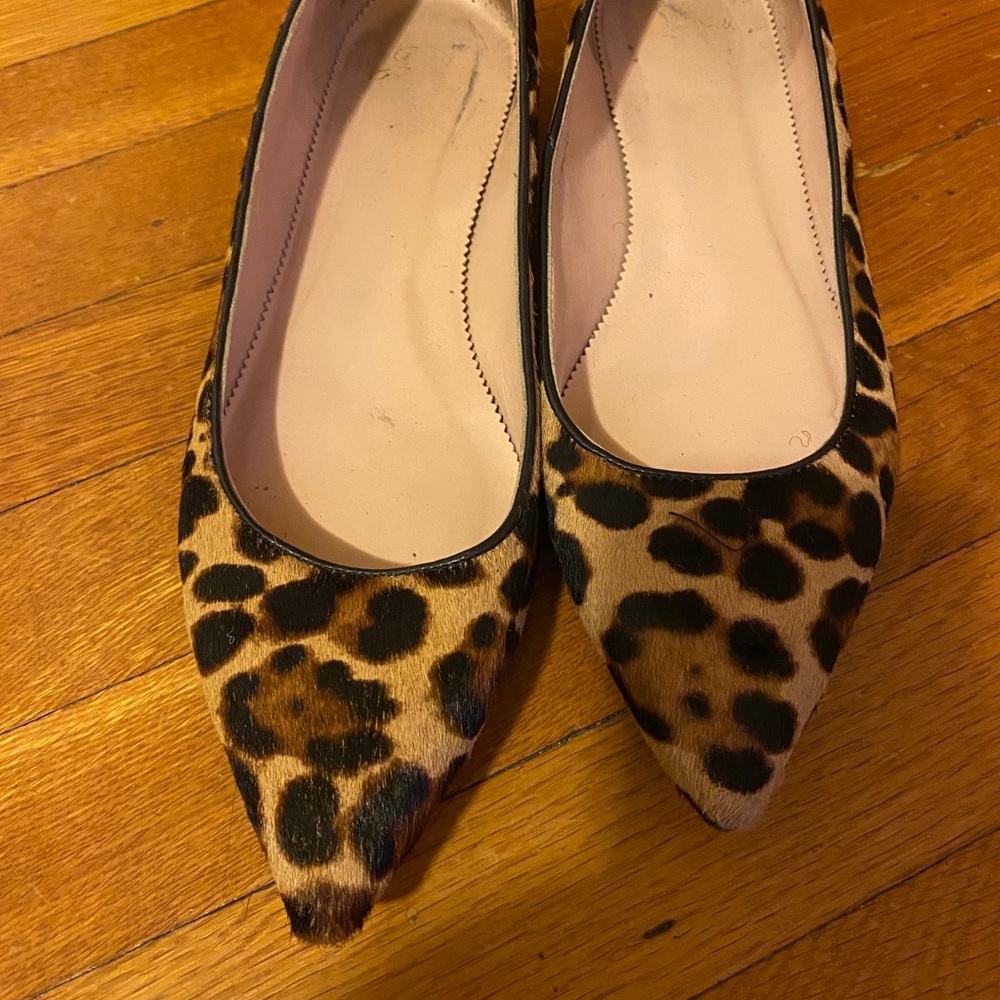 J Crew Pointy Toe Leopard Print Flats - image 1